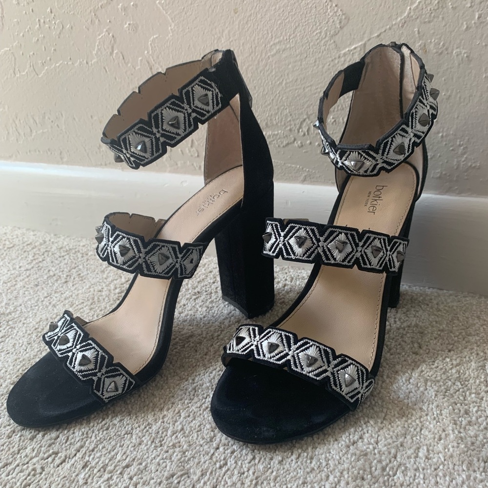 Botkier “Gigi” Black and White Geometric Heels
